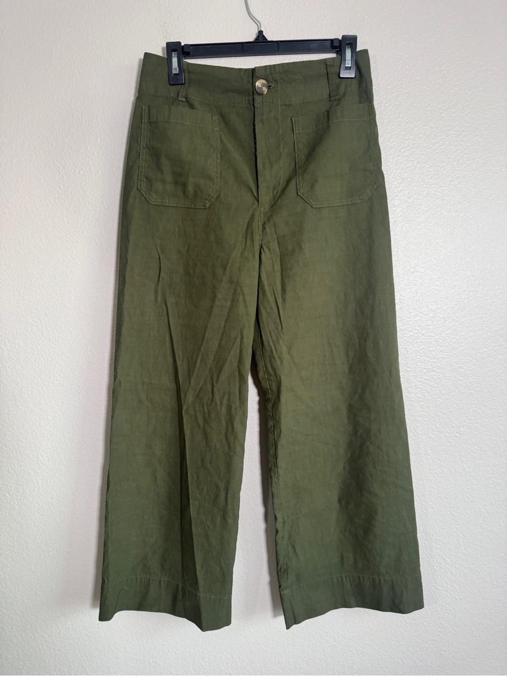 Maeve The Colette Wide Leg Pants in Olive Green - 29 - Picture 2 of 5